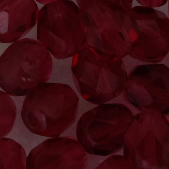 Cz 6mm rd facet trns fushia 25pcs