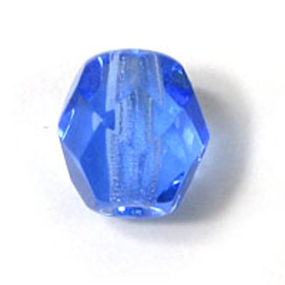 cz 6mm rnd facet trns sapphire 25pc