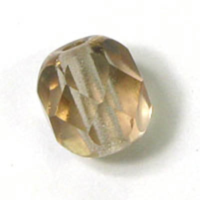 cz 6mm rd facet trns smoky peach 25pcs