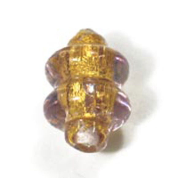 Cz h/made 13x9mm twist gold amethyst 1p