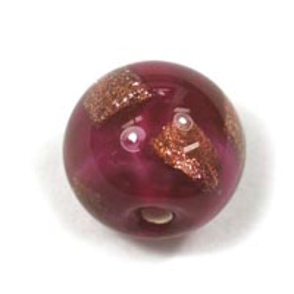 Cz h/made 10mm gold foil hot pink 2pcs