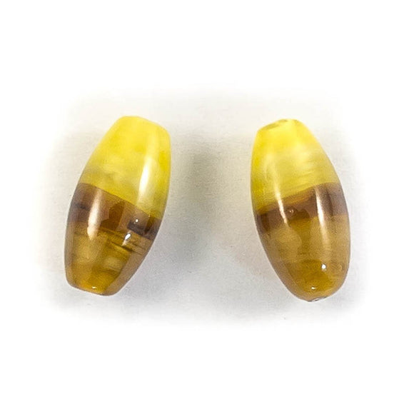 Cz h/made 16x8mm oval 2tone mustards 2pc