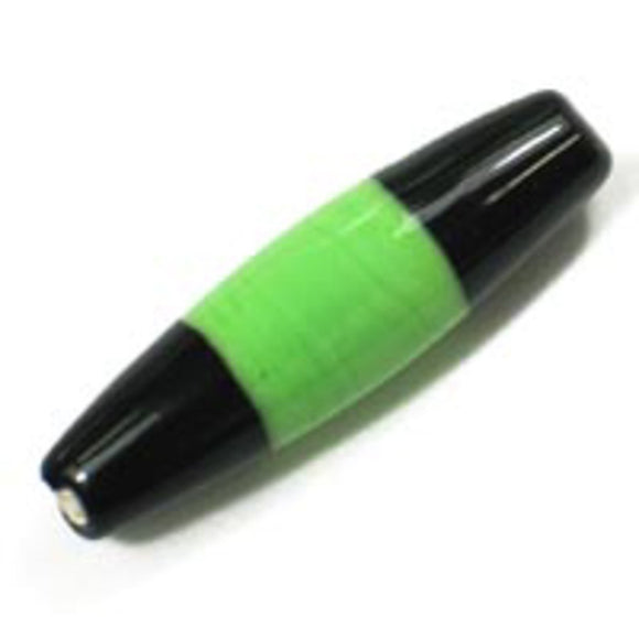 Cz h/made 23x6mm 2t black lime 2pcs