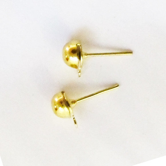 Metal 8mm Dome E/R stud NF gld 10 pcs