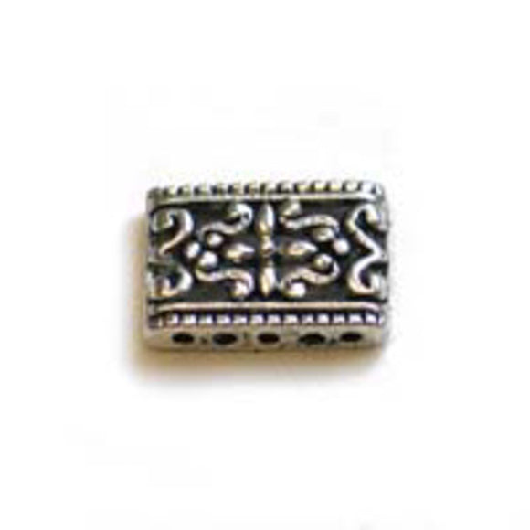Met12x17mm ornate rectangle a/sil 24pcs