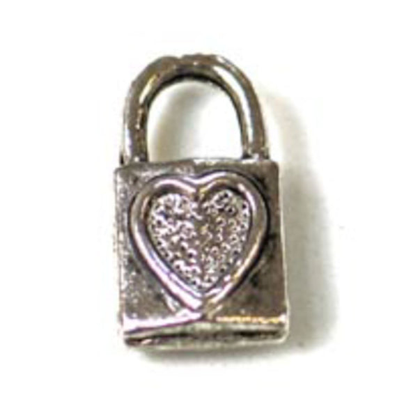 Metal 16x9mm heart locket antq silv 50pc