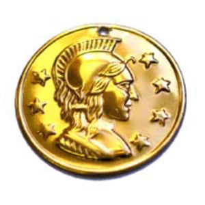 Metal 29mm coin head & 7stars gold 100p NFD