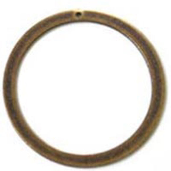 Metal 34mm round ring Ant brass 4pcs