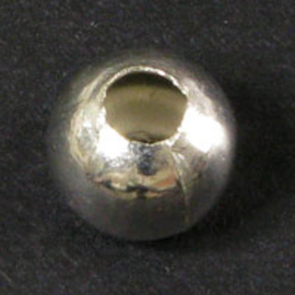 Metal 6mm rnd spacer lge hole silver 250