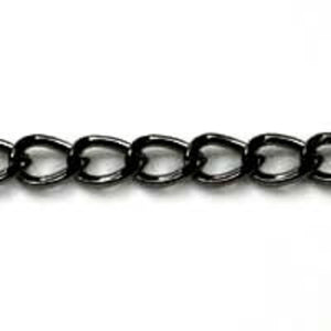 Metal chain 7x5mm curblink Black 1m