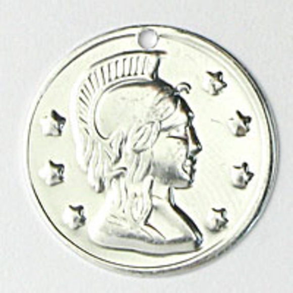 Metal 20mm coin silver 100pcs NFD