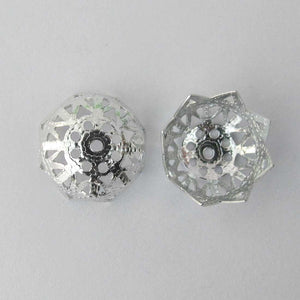 Metal 8x13mm bead cap silver 50pcs