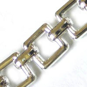 Metal chain 10mm flat square silver 5mt