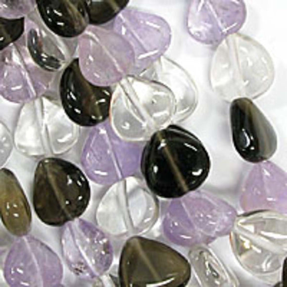 Semi prec 10x10 heart mixed quartz 40pcs