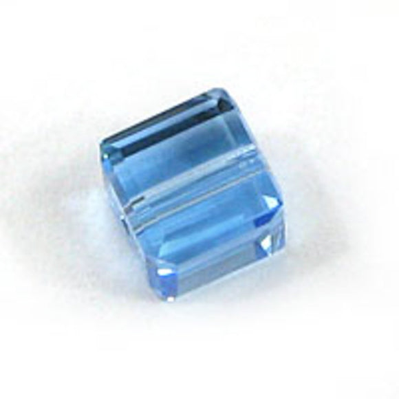 Austrian Crystals 4mm cube fact trn aqmarine 10p