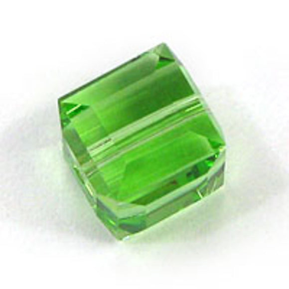 Austrian Crystals 6mm 5601 cube peridot 4pc