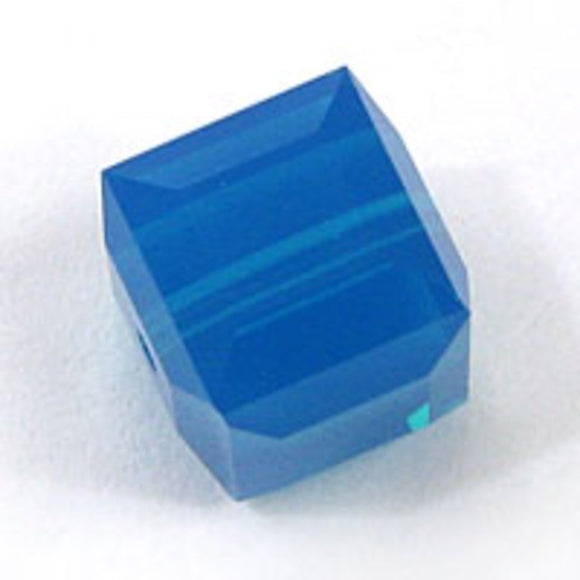Austrian Crystals 8mm 5601 cube carib/blue op 2p