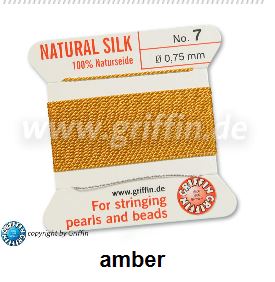 silk thread amber no14 1.02mm 2metres