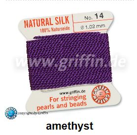 silk thread amethyst no3 0.50mm 2metres