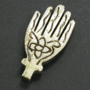 Bone 43x20mm hand pendant antique 2pcs