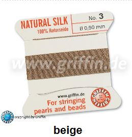 silk thread beige no7 0.75mm 2metres