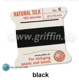 silk thread black no2 0.45mm 2metres NFD
