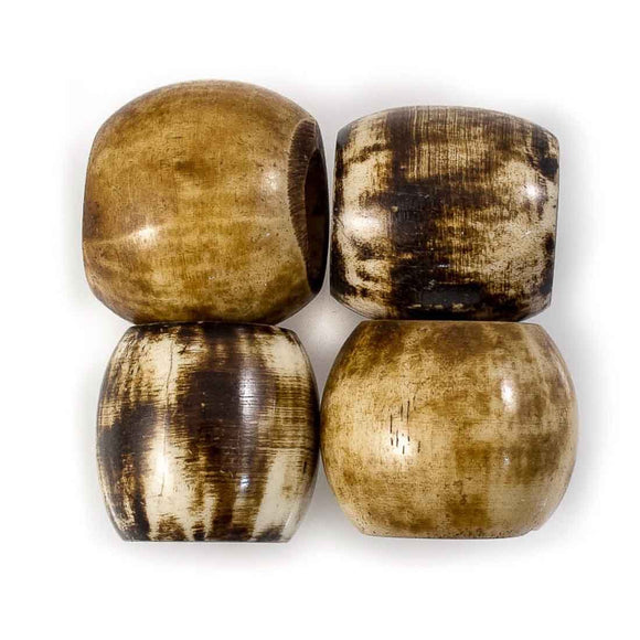 Bone 20x20mm barrel brown 20pcs