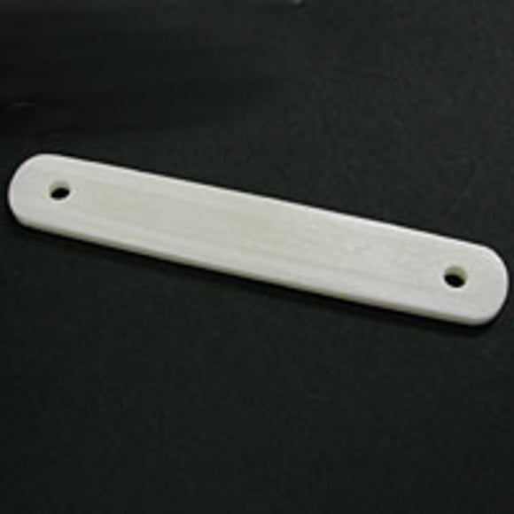 Bone 77x12mm spacer bar 2hole white 6pc