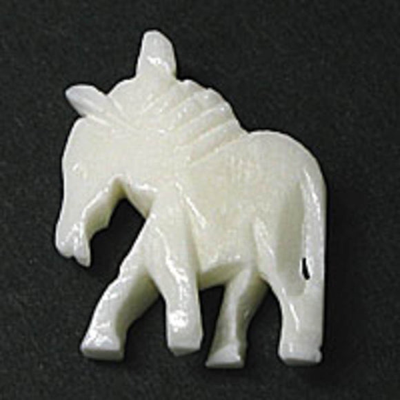 Bone 20x17mm horse small white 6pcs