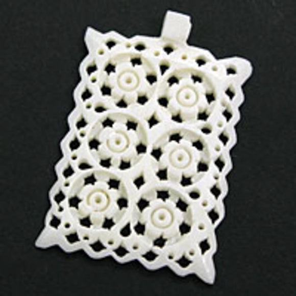 Bone 47x31 rectangle white 4pcs