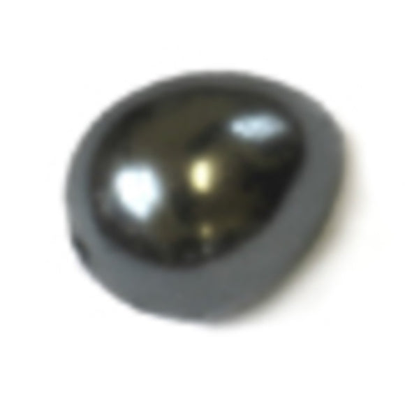 Cg 12x11mm drop glass pearl charcol 60pc