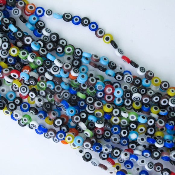 Cg 6mm coin eye bead multi colours 60pcs
