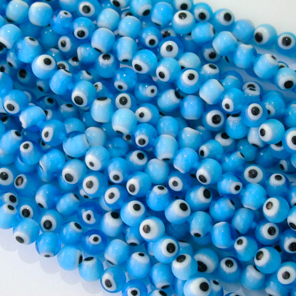 Cg 6mm rnd eye bead turquoise 50pcs