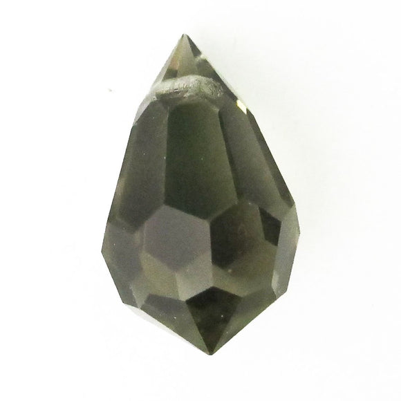 Cz 12x20mm faceted drop trns blk diam 2