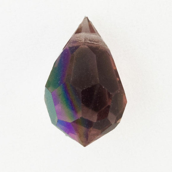 Cz 6x10mm faceted drop trns lt amet AB 4