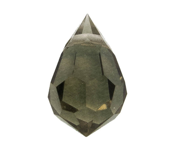 Cz 6x10mm fact drop trns blk diamond 4p