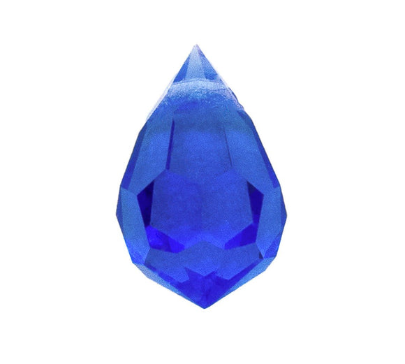 Cz 6x10mm faceted drop trns sapphire 4p