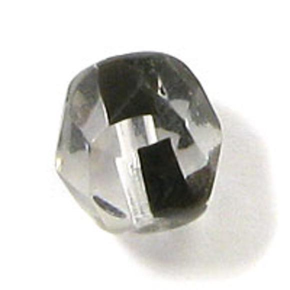 cz 6mm rnd faceted 2toned blk/clr 25pcs