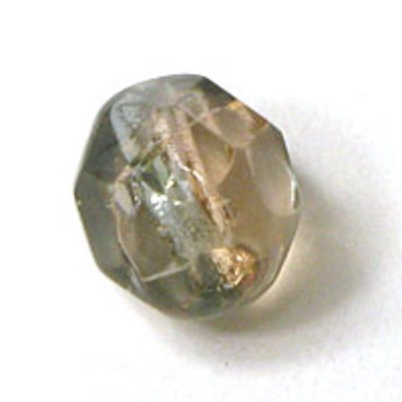 cz 6mm rd facet 2tone peach/smoke 25pcs