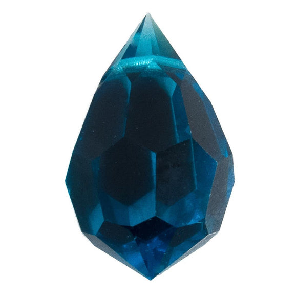 Cz 9x15mm faceted drop blu zircon 2p