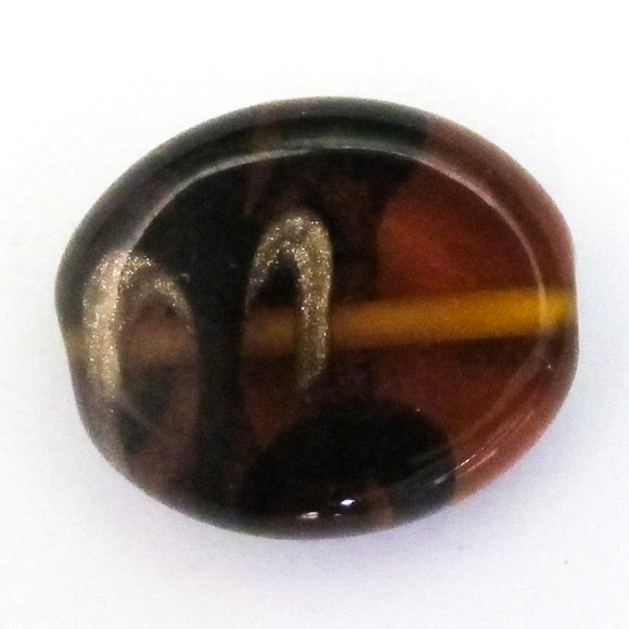 Cz h/made 20x18mm oval gold amber 2pcs