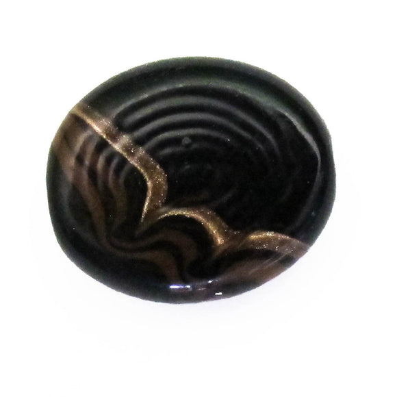 Cz h/made 20x18mm oval gold black 2pcs