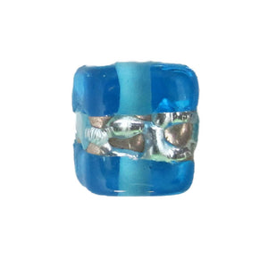 Cz h/made 8x8mm cube silver skyblue 2pcs