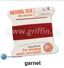 silk thread garnet no5 0.65mm 2metres