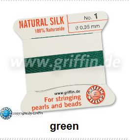 silk thread green no5 0.65mm 2metres