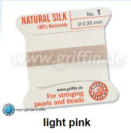 silk thread light pink no4 0.60mm 2metres NFD