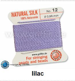 silk thread lilac no7 0.75mm 2metres NFD