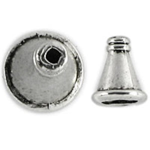 Metal 11x10mm cone a/silver 20pcs