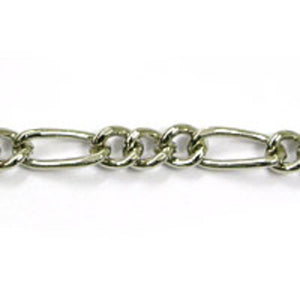 Metal chain letter chain nickel 1m