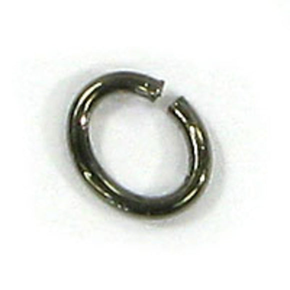 Metal 4x3x.6 oval jumpring NF blk 200pcs